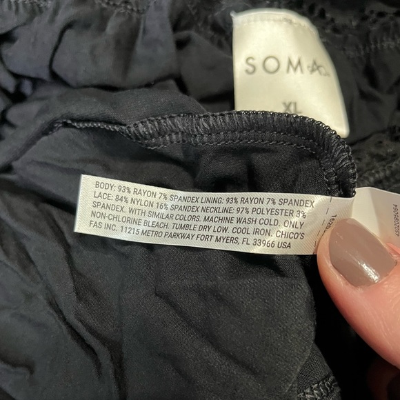 Soma (NWOT) Black Lingerie, Chemise, Babydoll Nightgown - Picture 5 of 6